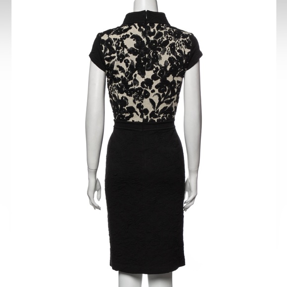 St. John Lace Pattern Midi-Length Textured Knit Dress - Picture 3 of 8
